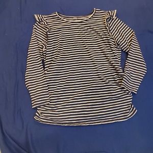 Old Navy Stripes Maternity XXL Navy/White